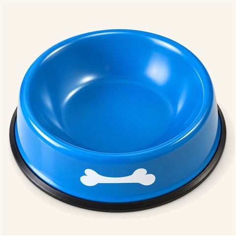 Plato metálico con estampado para perro